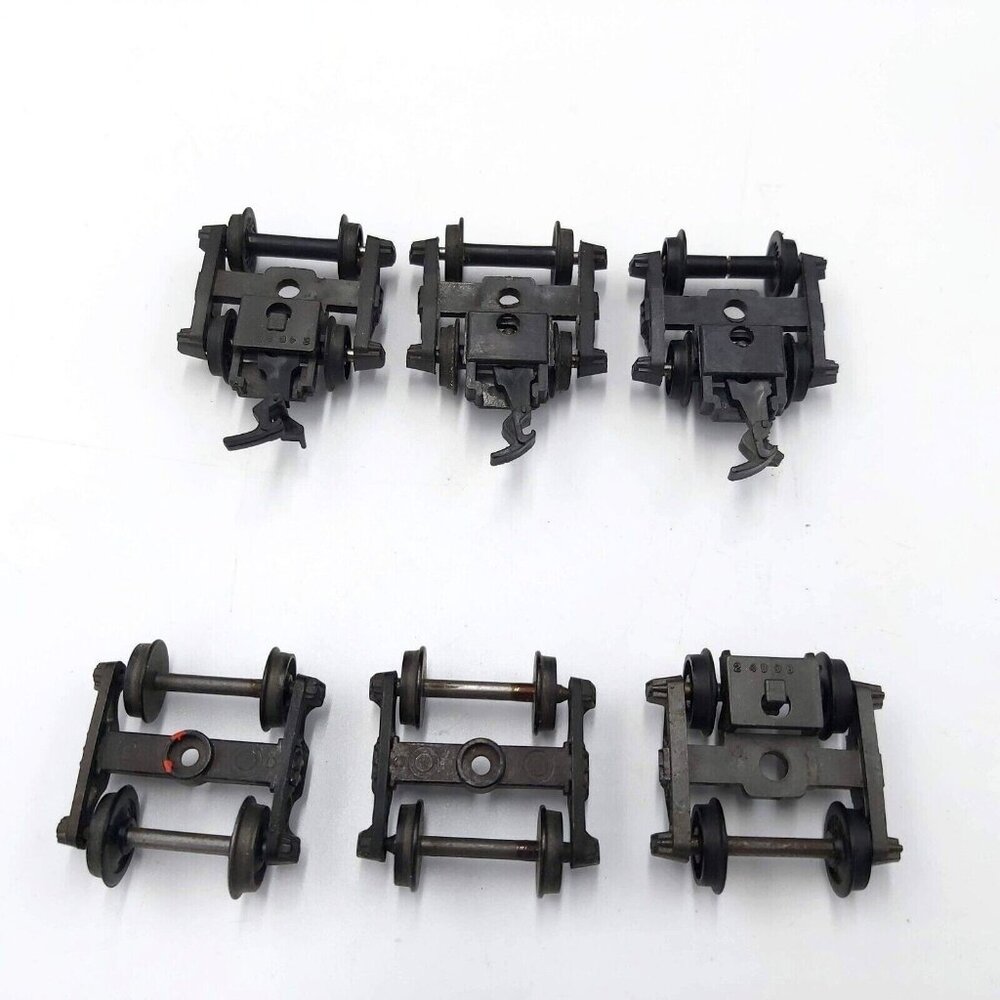 Trucks Wheels Couplers-HO Scale-Ready to Mount for Model Trains - Set of 6
